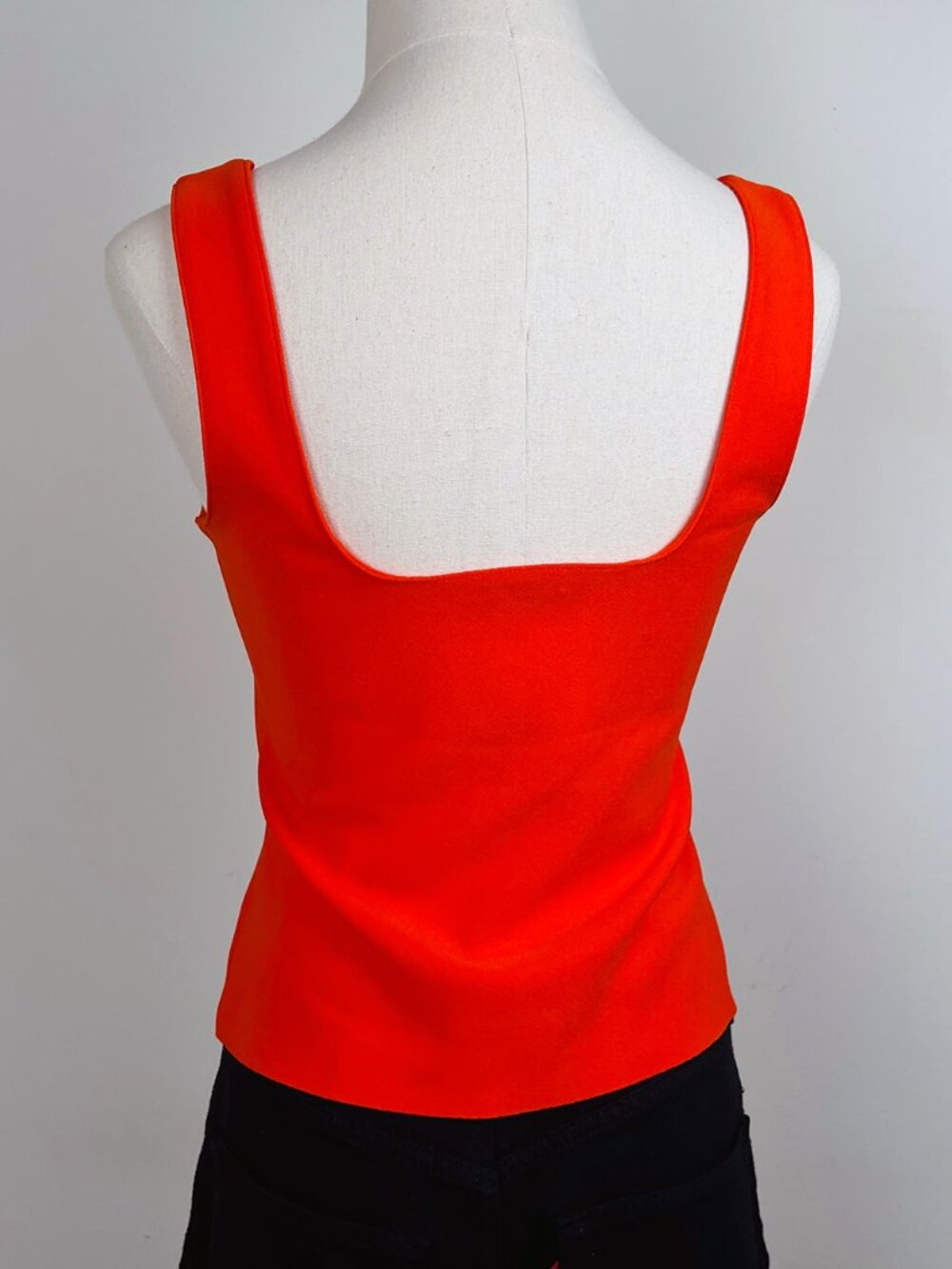 Zara Women’s XS Orange Square Neck Sleeveless Fitted Tank Top - Picture 3 of 7